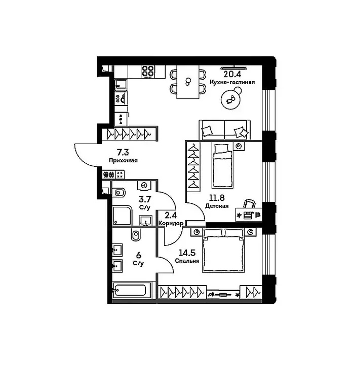 Продаётся 2-к квартира, 66.11 м - Фото 0