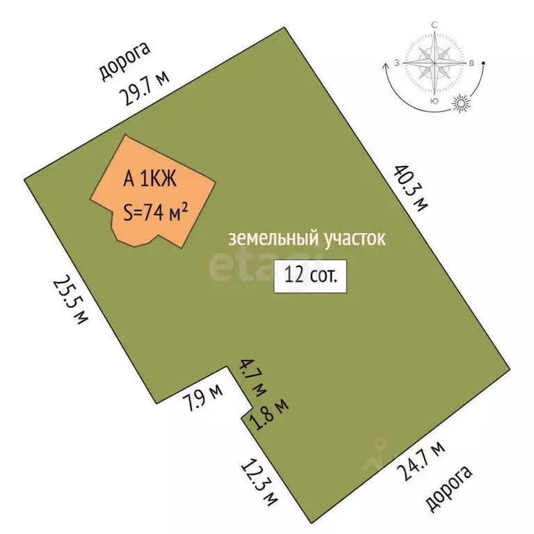 Дом в Тюменская область, Тюмень Строитель-1 СНТ, ул. Дружбы (74 м) - Фото 1