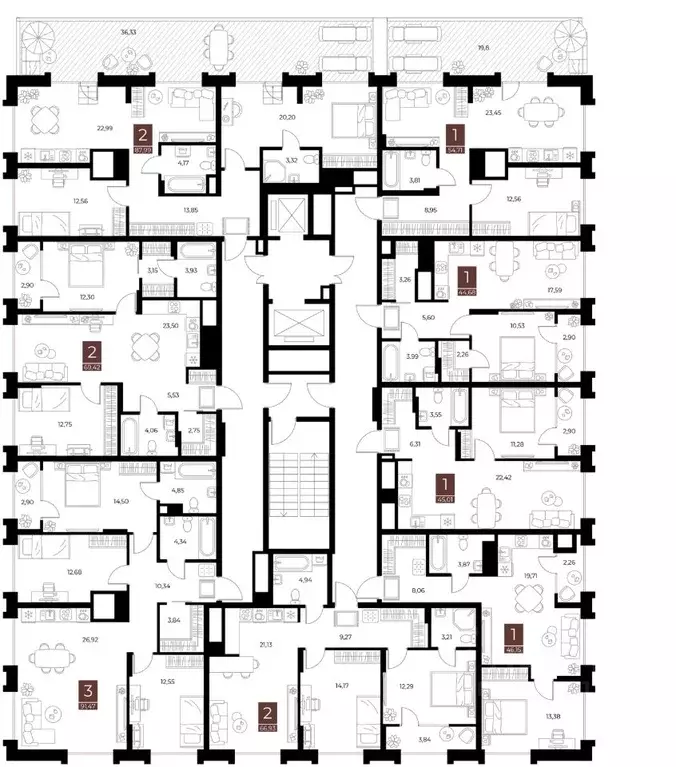 1-к кв. Рязанская область, Рязань ул. Бирюзова, 20с1 (45.01 м) - Фото 2