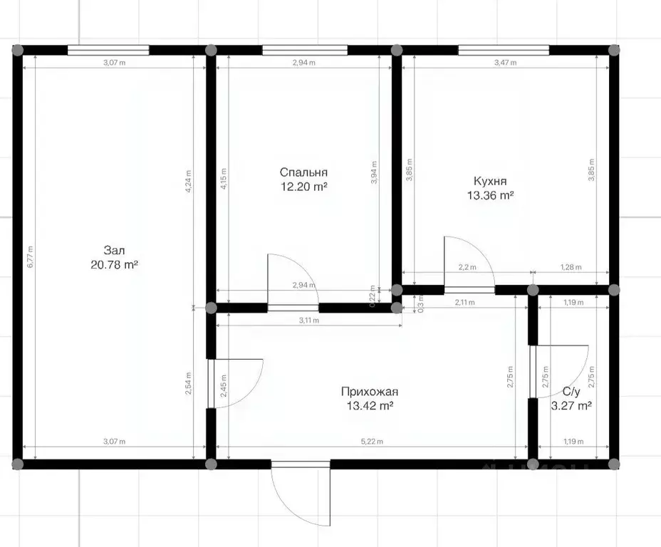 2-к кв. Кабардино-Балкария, Нальчик ул. Атажукина (64.0 м) - Фото 1