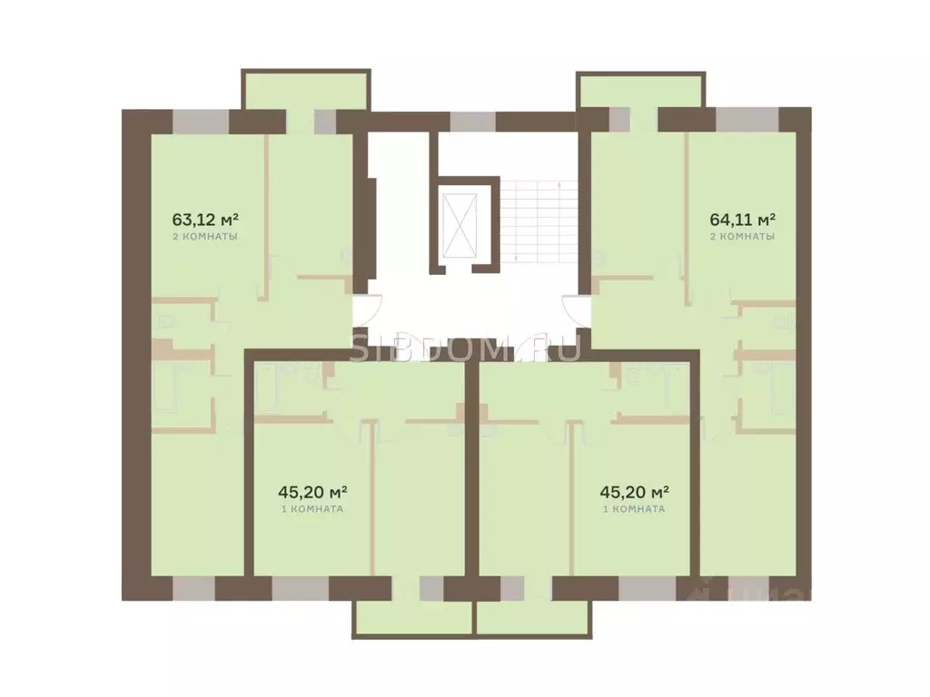 2-к кв. Красноярский край, Красноярск ул. Академгородок, 74 (64.11 м) - Фото 2