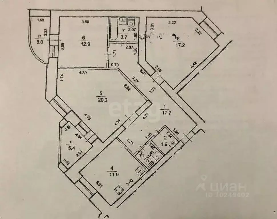 3-к кв. Башкортостан, Уфа ул. 8 Марта, 32 (92.8 м) - Фото 1