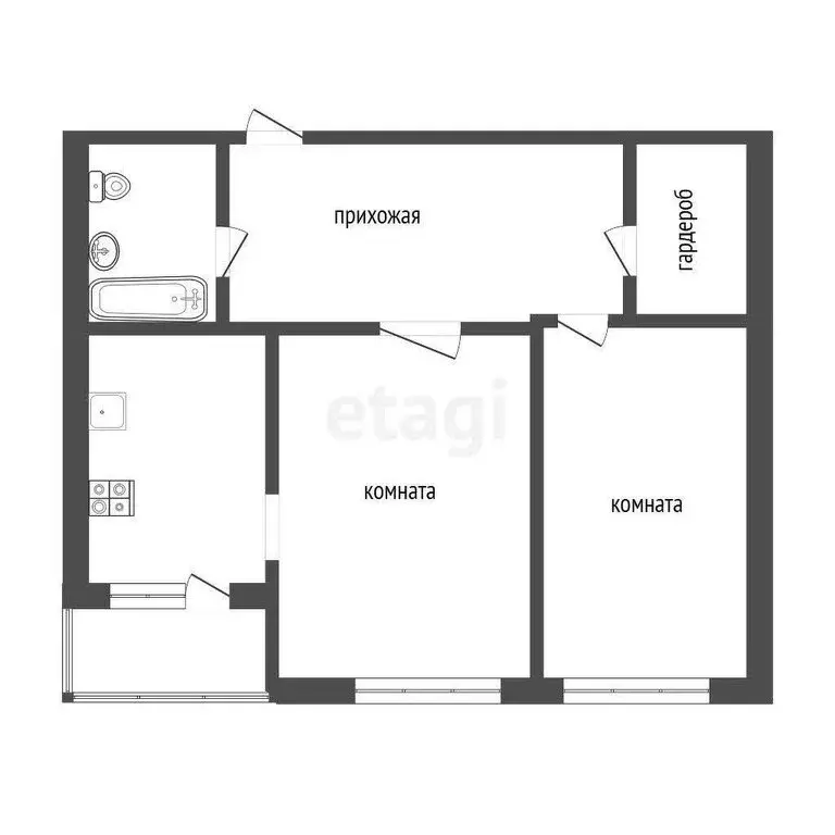 2-комнатная квартира: Омск, улица 5-й Армии, 14 (61.7 м) - Фото 1