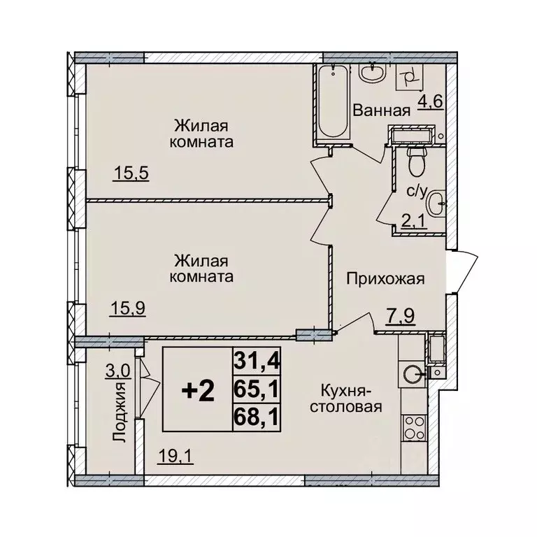 2-к кв. Нижегородская область, Нижний Новгород Горизонты Нижнего жилой ... - Фото 0