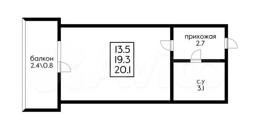 Квартира-студия, 20 м, 2/19 эт. - Фото 0