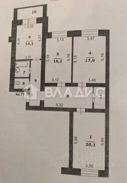 3-к кв. Белгородская область, Белгород Преображенская ул., 120 (98.0 ... - Фото 2