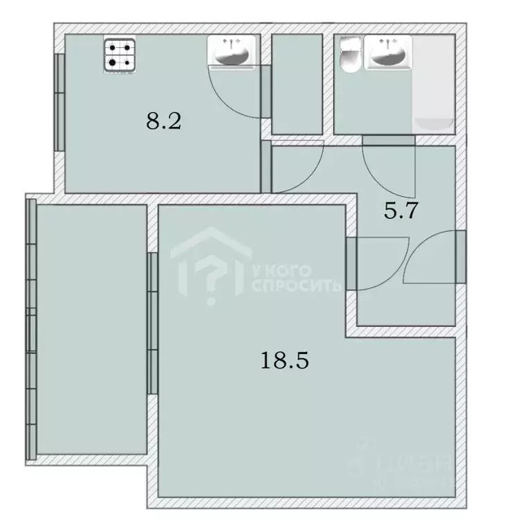 1-к кв. Санкт-Петербург, Санкт-Петербург, Петергоф Ропшинское ш., 11 ... - Фото 2