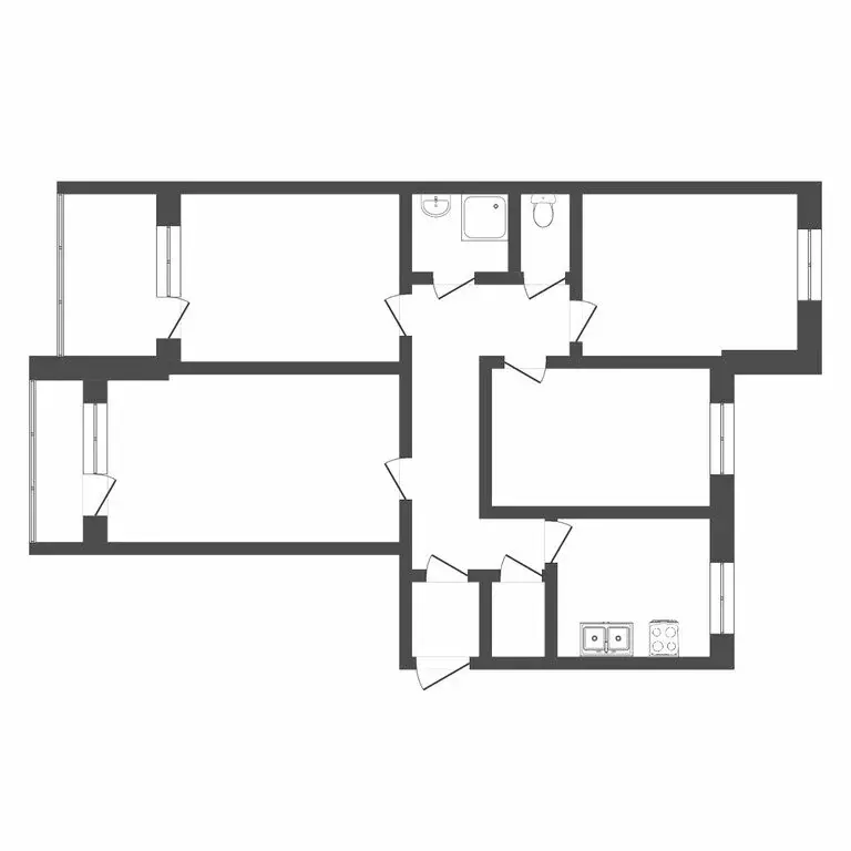 4-комнатная квартира: Тюмень, Депутатская улица, 95 (74.6 м) - Фото 1
