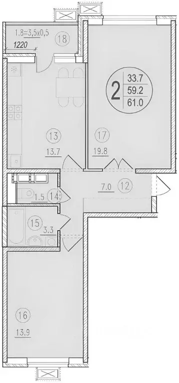 2-к кв. Краснодарский край, Краснодар ул. 2-я Российская, 162 (62.9 м) - Фото 1