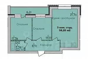 3-к кв. Новосибирская область, Новосибирск Дивногорский мкр, ул. ... - Фото 0