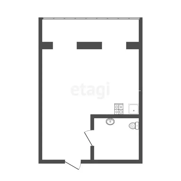 Квартира-студия: Тобольск, микрорайон Центральный, 27 (21 м) - Фото 1