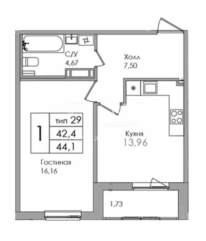 1-к кв. Ленинградская область, Колтуши Всеволожский район, ул. Мира, 9 ... - Фото 2
