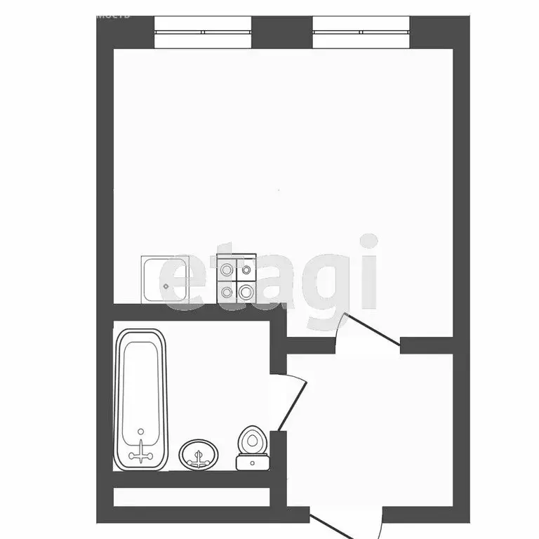 Квартира-студия: Тюмень, Новгородская улица, 3 (27 м) - Фото 0