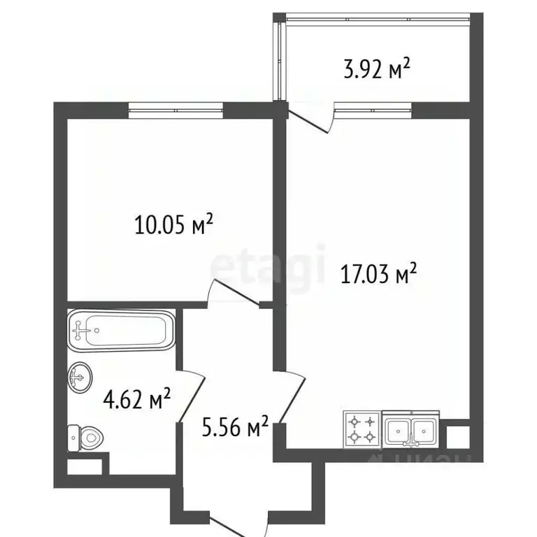 1-к кв. Санкт-Петербург просп. Обуховской обороны, 36 (36.7 м) - Фото 2