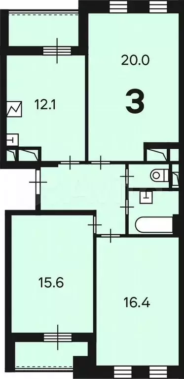 Аукцион: 3-к. квартира, 75,9 м, 9/17 эт. - Фото 0