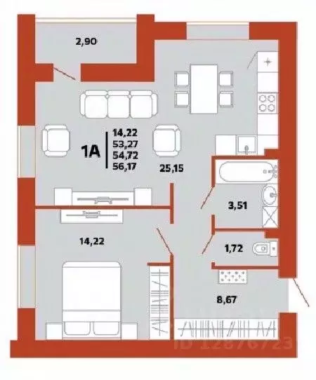 1-к кв. Пензенская область, Пенза ул. Герцена, 28 (54.72 м) - Фото 1