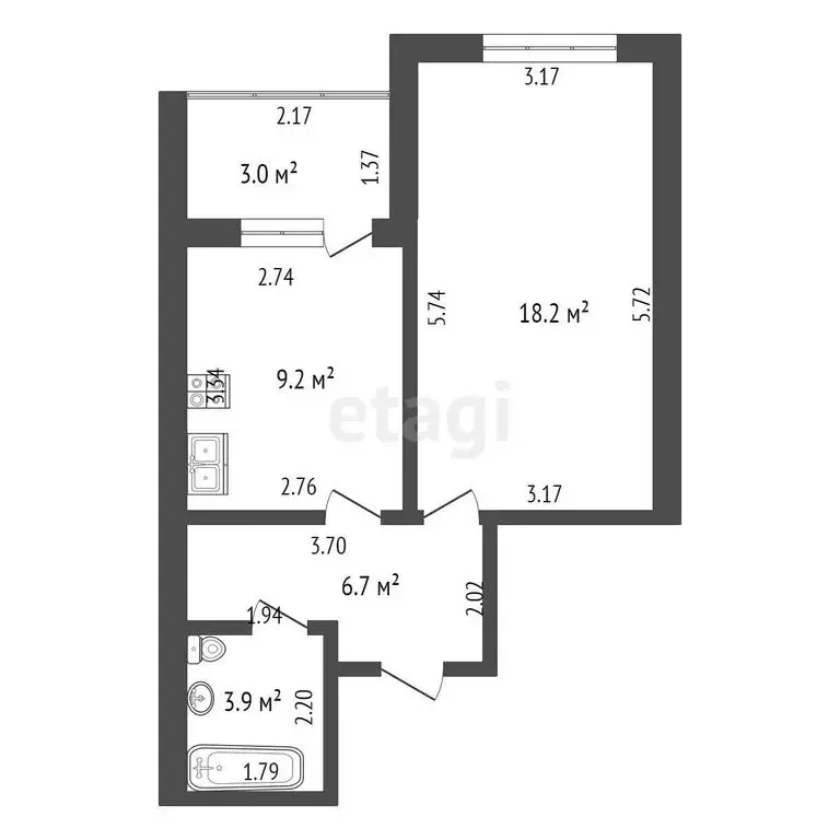 1-комнатная квартира: Стерлитамак, улица Худайбердина, 226 (38 м) - Фото 1