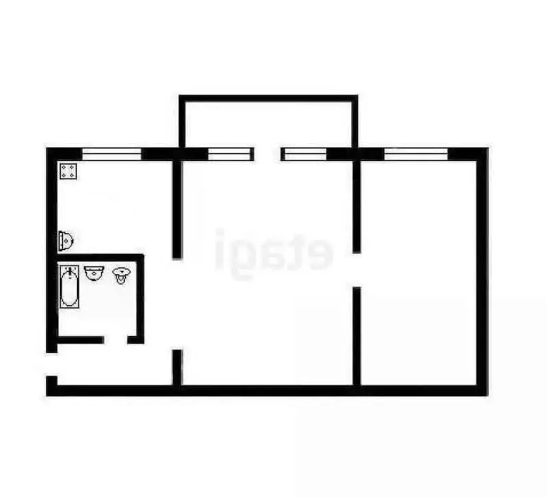2-комнатная квартира: Салават, улица Ленина, 38 (43.5 м) - Фото 1