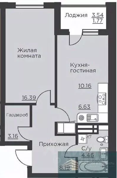1-к кв. Воронежская область, Воронеж ул. Ломоносова, 116Б (50.8 м) - Фото 0