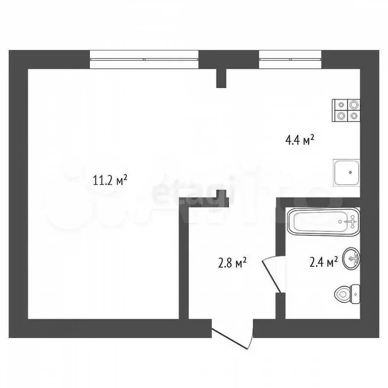 Квартира-студия, 21 м, 8/9 эт. - Фото 0