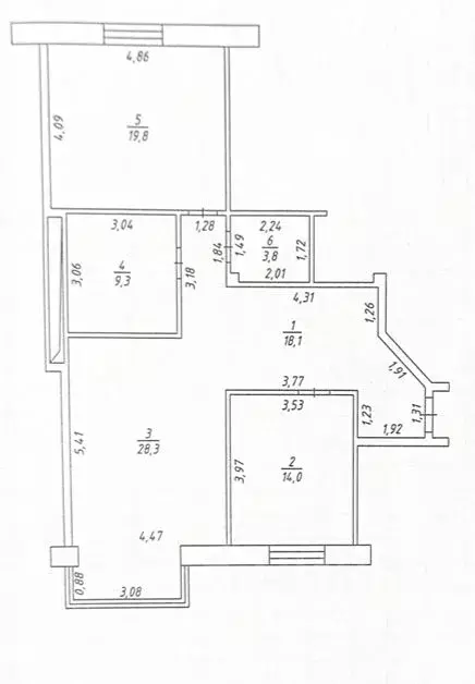 3-к кв. Татарстан, Казань ул. Габдуллы Кариева, 10 (93.3 м) - Фото 2