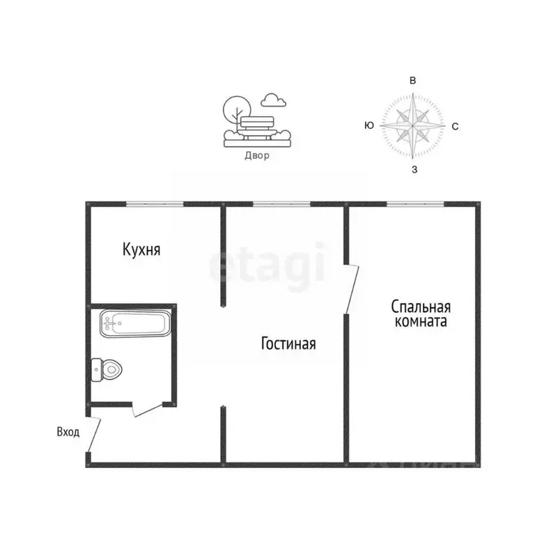 2-к кв. Сахалинская область, Южно-Сахалинск Тихоокеанская ул., 10А ... - Фото 2