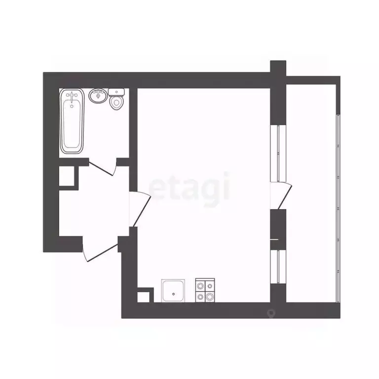 Студия Бурятия, Улан-Удэ просп. Строителей, 58Ак3 (39.0 м) - Фото 1