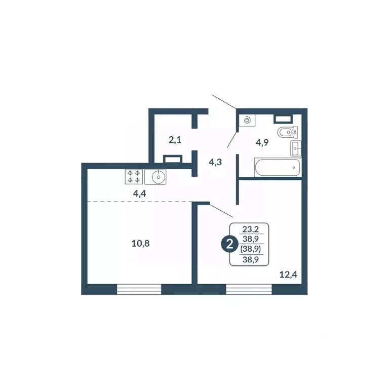 2-к кв. Кировская область, Киров Скандинавия жилой комплекс (38.9 м) - Фото 0