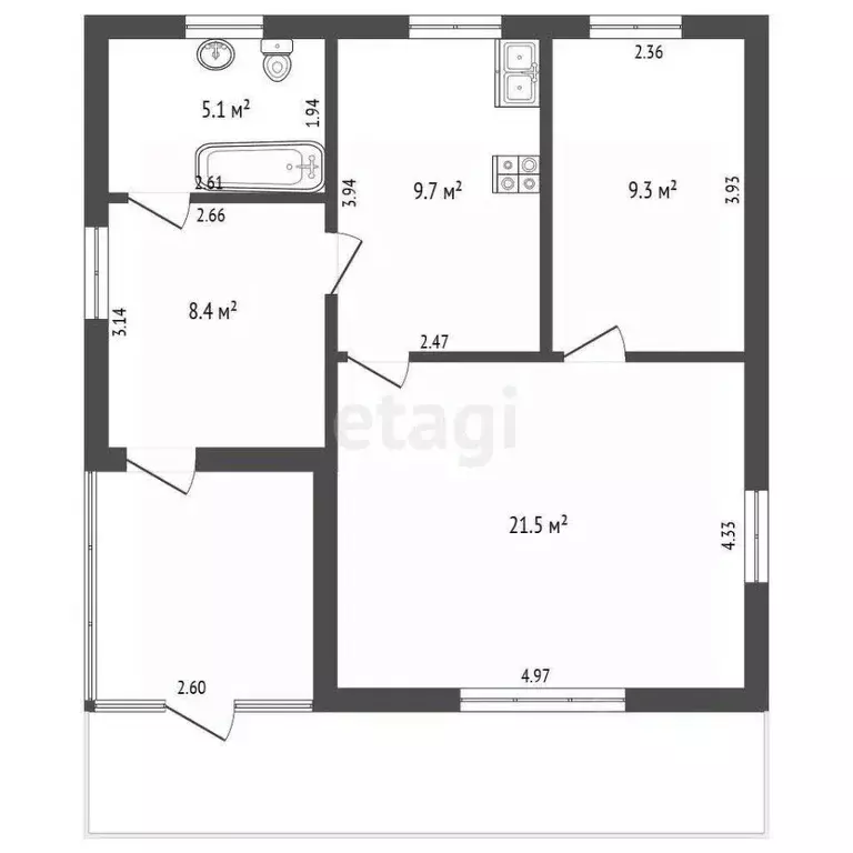 Дом в Кемеровская область, Юрга Орловская ул., 51 (54 м) - Фото 1