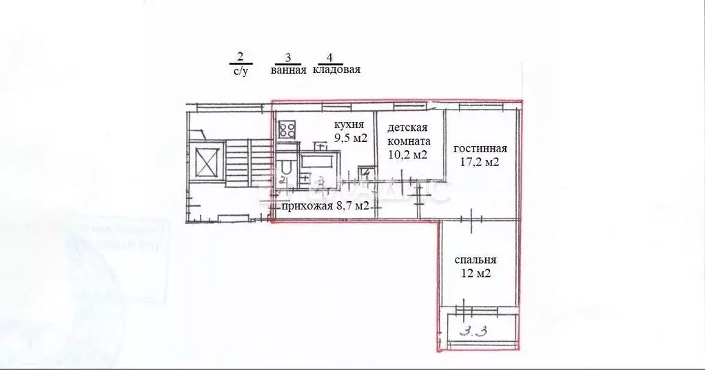3-к кв. Санкт-Петербург ул. Белышева, 8к1литО (61.6 м) - Фото 2