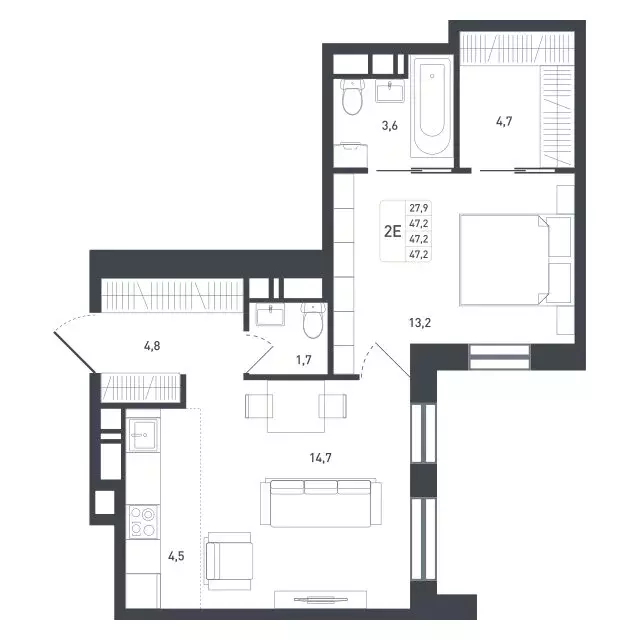 2-комнатная квартира: Московская область, городской округ Подольск, ... - Фото 1