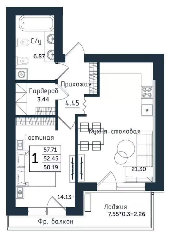 1-к кв. Калининградская область, Янтарный пгт Янтарные Сезоны жилой ... - Фото 0