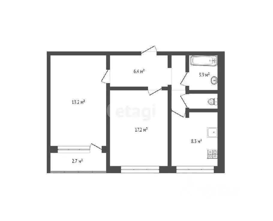 2-к кв. Москва 1-я Владимирская ул., 34К2 (53.0 м) - Фото 0