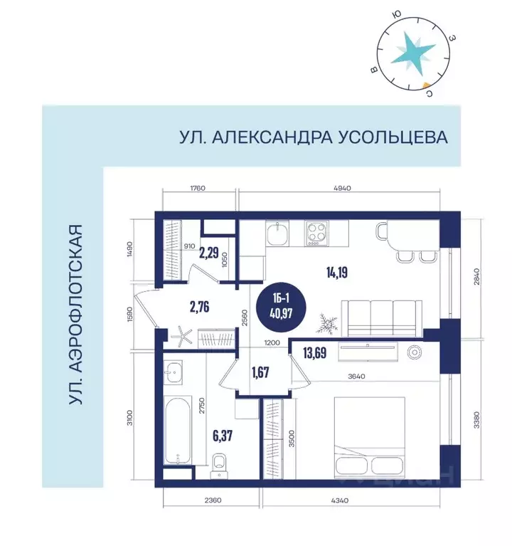1-к кв. Ханты-Мансийский АО, Сургут 39-й мкр, Крылов жилой комплекс ... - Фото 0