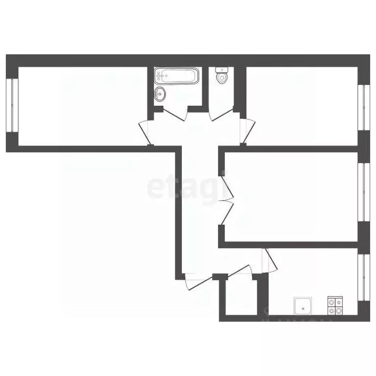 3-к кв. Тюменская область, Тюмень ул. Казачьи луга, 3 (65.7 м) - Фото 2