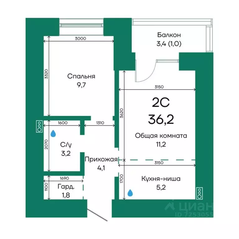 2-к кв. Алтайский край, Барнаул Просторная ул., 390к2 (36.2 м) - Фото 0