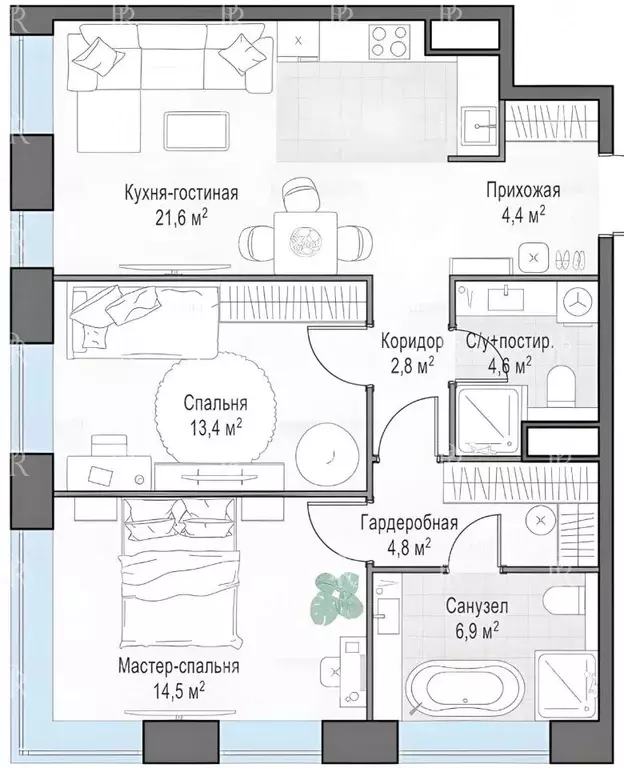 3-к кв. Москва просп. Генерала Дорохова, 39к2Д (80.6 м) - Фото 2