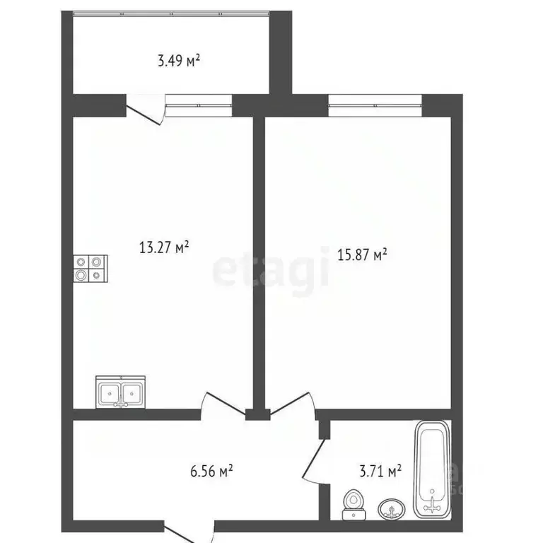 1-к кв. Костромская область, Кострома Профсоюзная ул., 19А (35.0 м) - Фото 0