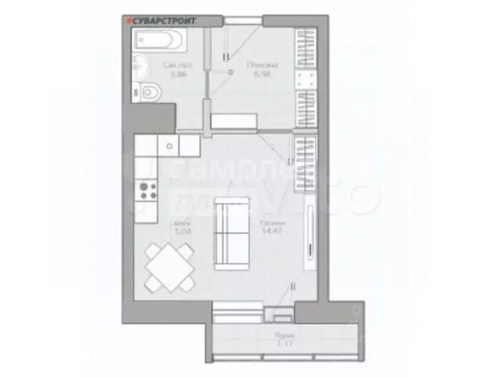 1-к кв. Татарстан, Казань ул. Ярышлар, 2Б (31.4 м) - Фото 1