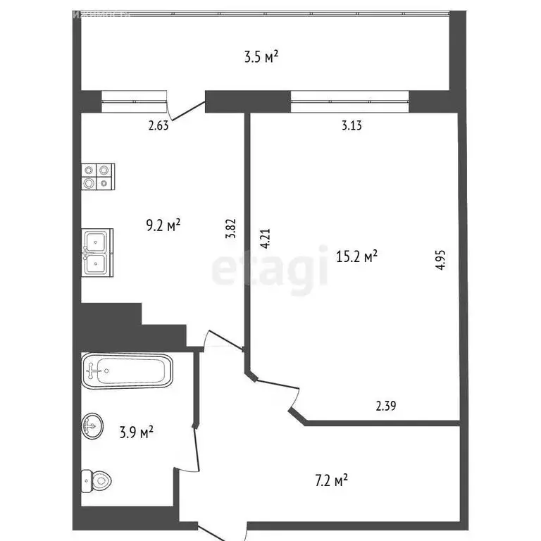 1-комнатная квартира: Набережные Челны, Авангардная улица, 47 (35.5 м) - Фото 1