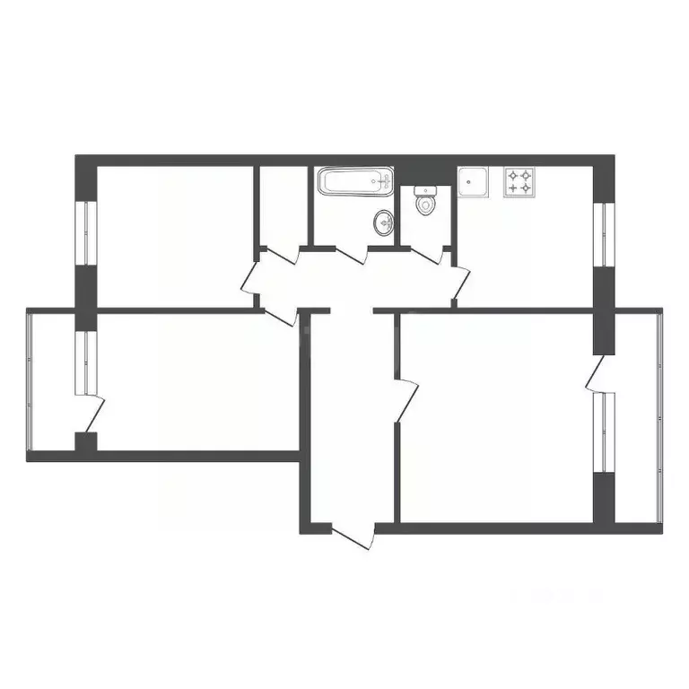 3-к кв. Красноярский край, Красноярск просп. Металлургов, 18 (66.0 м) - Фото 2