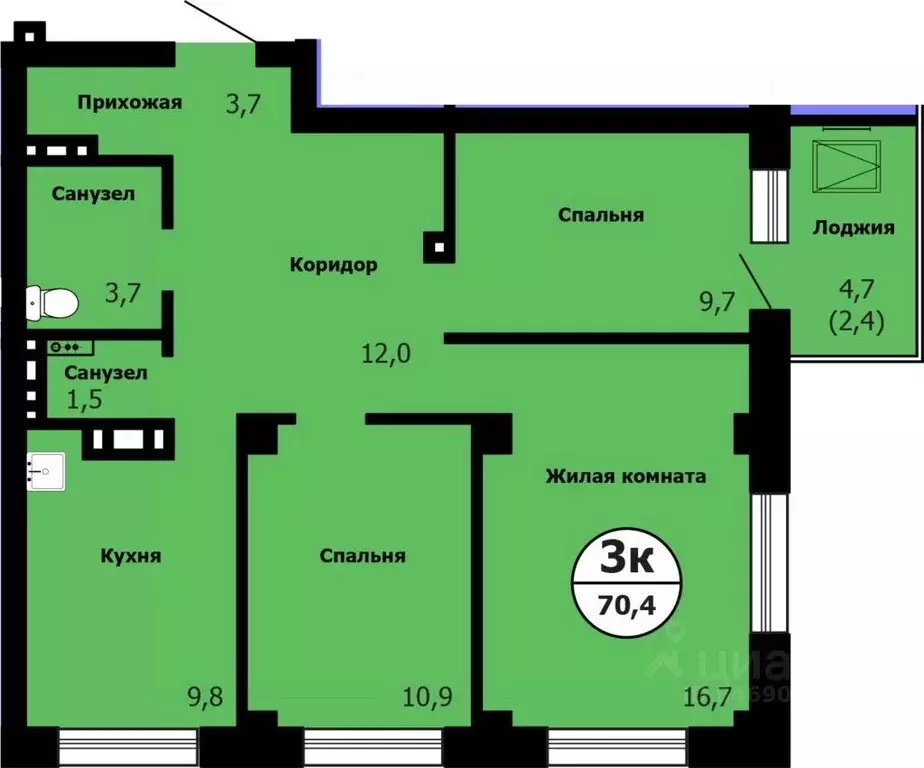 3-к кв. Красноярский край, Красноярск Сад № 2 Локомотивного Депо СНТ, ... - Фото 1