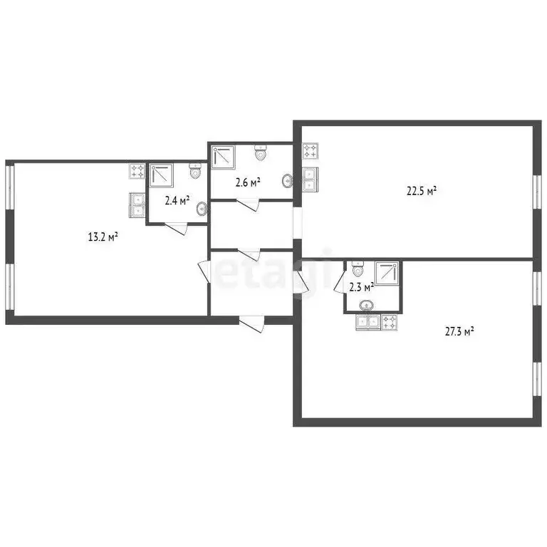 2-комнатная квартира: Санкт-Петербург, Большой проспект Петроградской ... - Фото 0