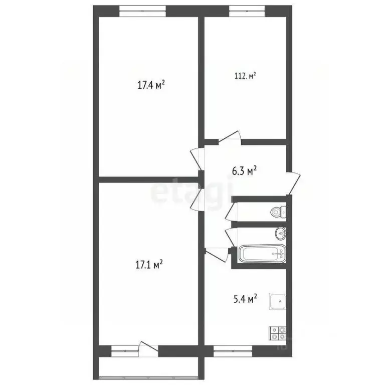 3-к кв. Крым, Ялта ул. Сосновая, 34 (60.0 м) - Фото 1