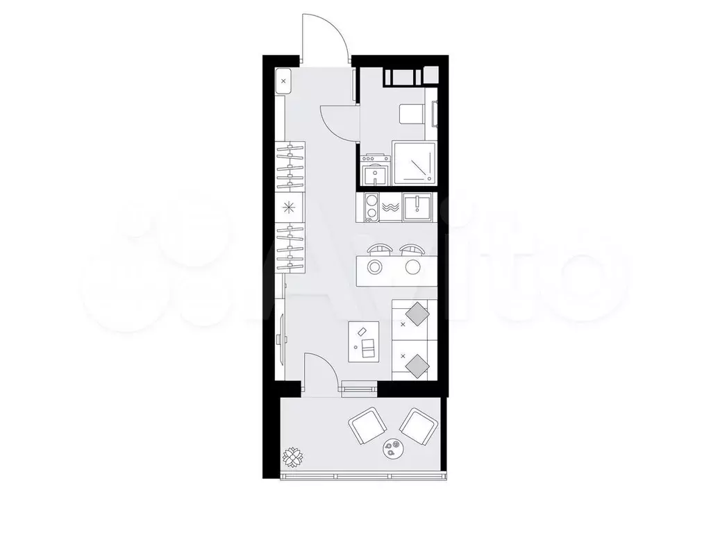 Квартира-студия, 21,6 м, 4/9 эт. - Фото 0