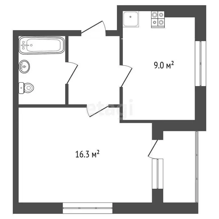 1-комнатная квартира: Белгород, улица Победы, 85А (43 м) - Фото 0
