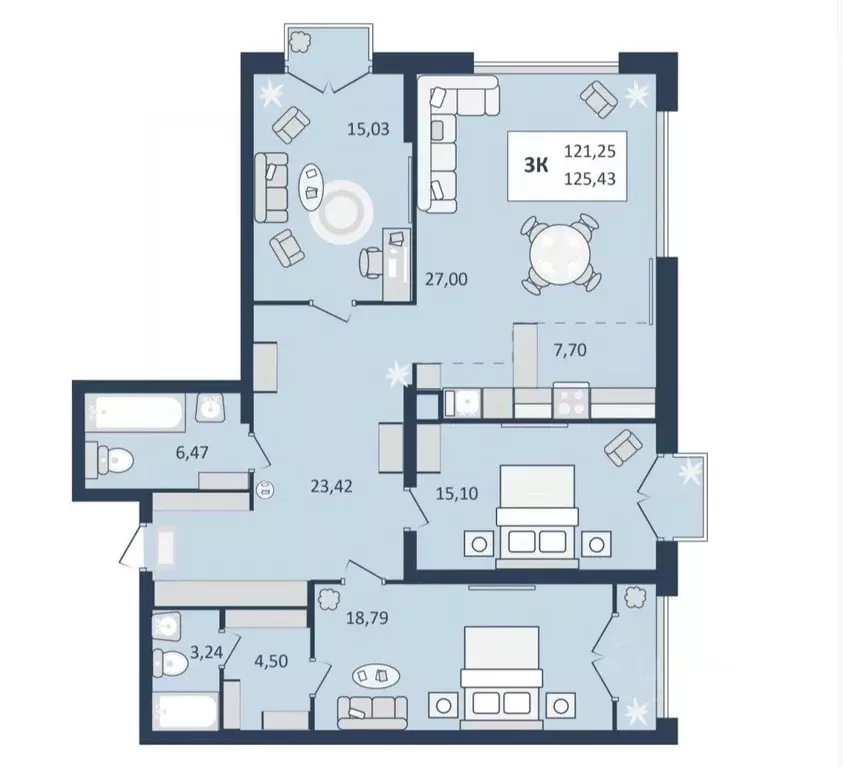 3-к кв. Ставропольский край, Кисловодск  (125.43 м) - Фото 1