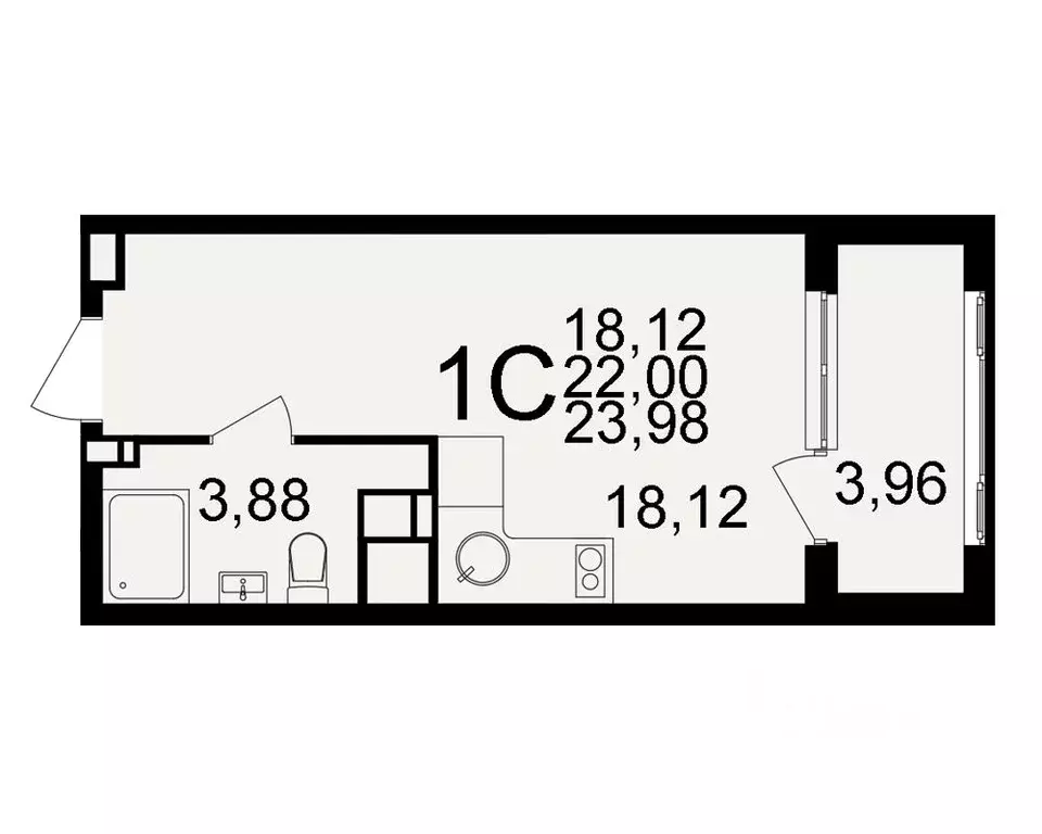 1-к кв. Тульская область, Тула  (22.0 м) - Фото 0