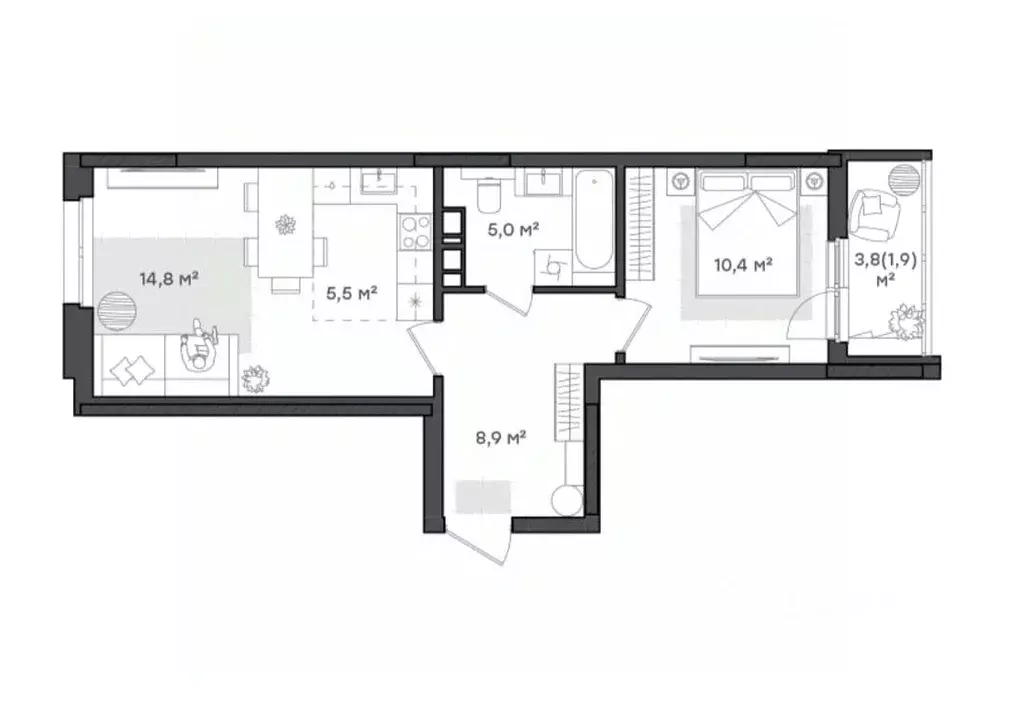 1-к кв. Ярославская область, Ярославль Тутаевское ш., 93Б (46.5 м) - Фото 1