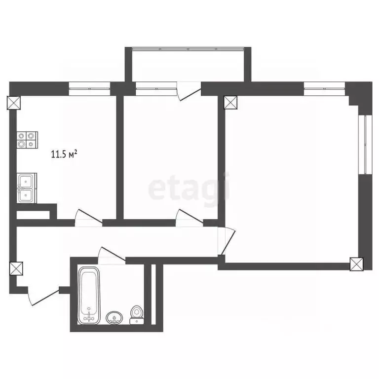 2-к кв. Удмуртия, Ижевск ул. Героя России Ильфата Закирова, 28 (66.4 ... - Фото 1